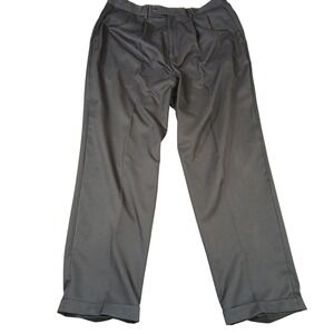Alan Flusser Golf Men's Black Dress Pants 36x32 Classic Fit Straight‎ High Rise